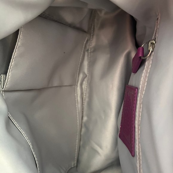 Coach Dotted OP Art Ashley Satchel Bag Purple pink cranberry silver hardware zip - Picture 8 of 8